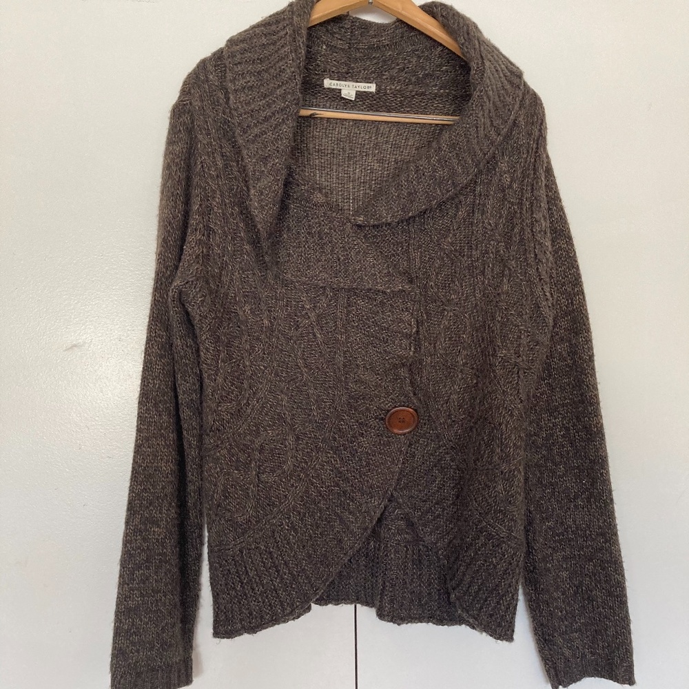 Carolyn Taylor Cardigan, cowl neck Size Medium